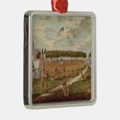 素晴らしい条約の眺めは草原DUで握りました メタルオーナメント (右)