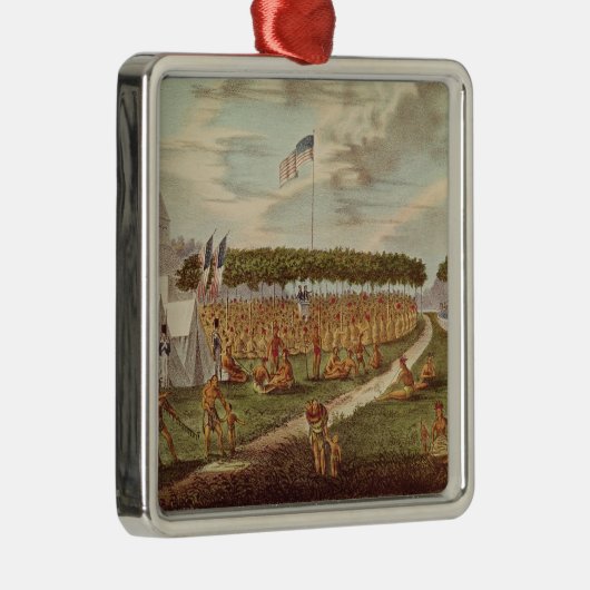 素晴らしい条約の眺めは草原DUで握りました メタルオーナメント (右)