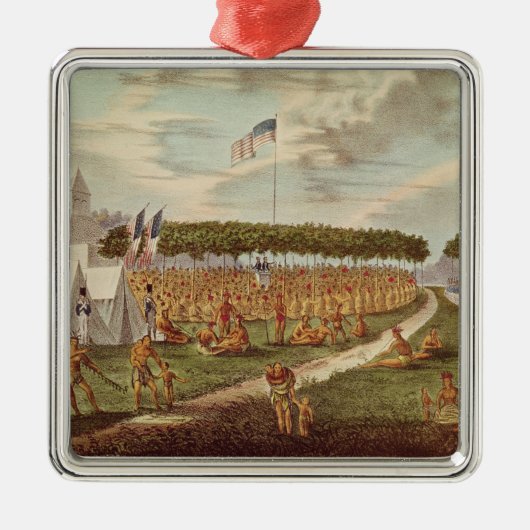 素晴らしい条約の眺めは草原DUで握りました メタルオーナメント (正面)