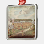 素晴らしい条約の眺めは草原DUで握りました メタルオーナメント (左)