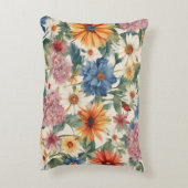 素晴らしい柔らかい夏の庭の花 アクセントクッション (裏面(縦))