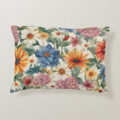 素晴らしい柔らかい夏の庭の花 アクセントクッション (裏面)