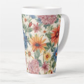 素晴らしい柔らかい夏の庭の花 カフェラテマグ (右アングル)