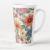 素晴らしい柔らかい夏の庭の花 カフェラテマグ (右)