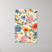 素晴らしい柔らかい夏の庭の花 キャンバスプリント (正面)