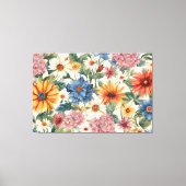 素晴らしい柔らかい夏の庭の花 キャンバスプリント (正面)