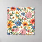 素晴らしい柔らかい夏の庭の花 キャンバスプリント (正面)