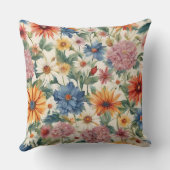 素晴らしい柔らかい夏の庭の花 クッション (裏面)
