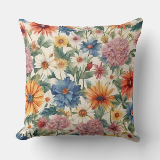 素晴らしい柔らかい夏の庭の花 クッション (正面)