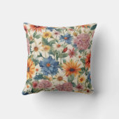 素晴らしい柔らかい夏の庭の花 クッション (裏面)