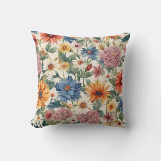 素晴らしい柔らかい夏の庭の花 クッション (正面)
