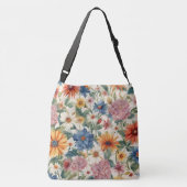 素晴らしい柔らかい夏の庭の花 クロスボディバッグ (裏面)
