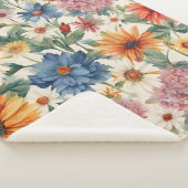 素晴らしい柔らかい夏の庭の花 シェルパブランケット (3/4)