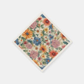 素晴らしい柔らかい夏の庭の花 スタンダードカクテルナプキン (角)