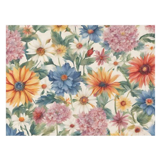 素晴らしい柔らかい夏の庭の花 テーブルクロス (正面(横))