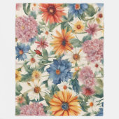 素晴らしい柔らかい夏の庭の花 フリースブランケット (正面)