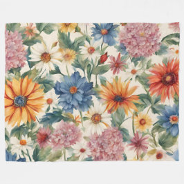 素晴らしい柔らかい夏の庭の花 フリースブランケット