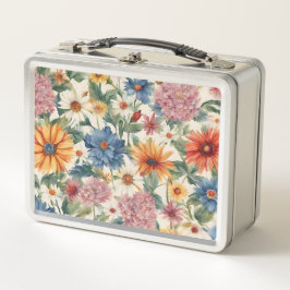 素晴らしい柔らかい夏の庭の花 メタルランチボックス