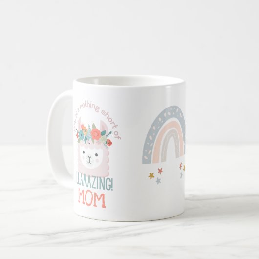素晴らしい母おばあちゃん母おもしろい可愛いラマ コーヒーマグカップ (正面左)