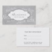 素晴らしい毛の単語のコラージュのヘアーサロンのアポイントメント 予約カード (正面/裏面)