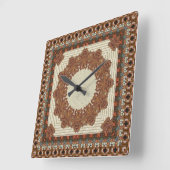 素晴らしい民族の幾何学的な組み立てられた曼荼羅 スクエア壁時計 (傾斜)