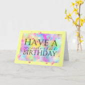 素晴らしい水の色の誕生日の願い(カード) カード (黄色い花)