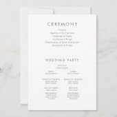 素晴らしい水の色ワイルドフラワー結婚式 プログラム (裏面)