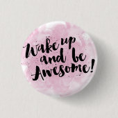 素晴らしい水彩画のタイポグラフィのバッジがあって下さい 缶バッジ (正面)