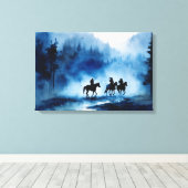 素晴らしい水絵画色の先住民アメリカ キャンバスプリント (インサイチュ (ウッドフロア))