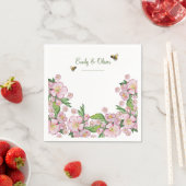 素晴らしい水色のリンゴの木の花とbее スタンダードカクテルナプキン (インサイチュ)