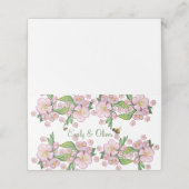 素晴らしい水色のリンゴの木の花とbее プレイスカード (外部開封)