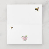 素晴らしい水色のリンゴの木の花とbее プレイスカード (内部開封)