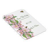 素晴らしい水色のリンゴの木の花とbее マグネット (右側)