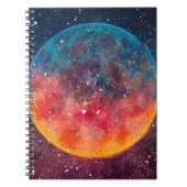 素晴らしい油絵の美しい大きな惑星の月a ノートブック (正面)