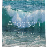 素晴らしい波の海の航海のな海は姓を加えます シャワーカーテン (正面)