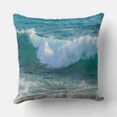 素晴らしい波の海海岸の航海のな海 クッション (裏面)