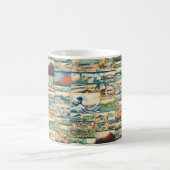 素晴らしい波のHokusai富士山の日本人のプリント コーヒーマグカップ (中央)