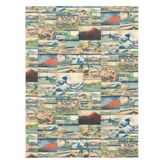 素晴らしい波のHokusai富士山の日本人のプリント テーブルクロス (正面)