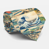 素晴らしい波のHokusai富士山の日本人のプリント ネクタイ (ロール)