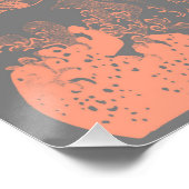 素晴らしい波ポスターモモ及び灰色 ポスター (コーナー)