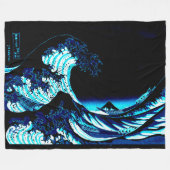 素晴らしい波 フリースブランケット (正面(横))