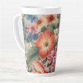 素晴らしい洗練カラフルされた夏の花 カフェラテマグ (左アングル)