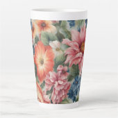 素晴らしい洗練カラフルされた夏の花 カフェラテマグ (正面)
