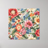 素晴らしい洗練カラフルされた夏の花 キャンバスプリント (正面)