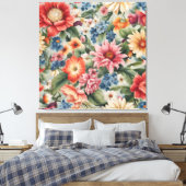 素晴らしい洗練カラフルされた夏の花 キャンバスプリント (インサイチュ (寝室))