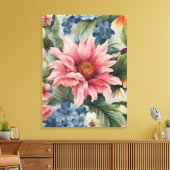素晴らしい洗練カラフルされた夏の花 キャンバスプリント (インサイチュ (リビング))