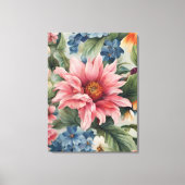 素晴らしい洗練カラフルされた夏の花 キャンバスプリント (正面)