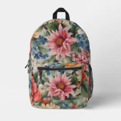 素晴らしい洗練カラフルされた夏の花 プリントバックパック (正面)