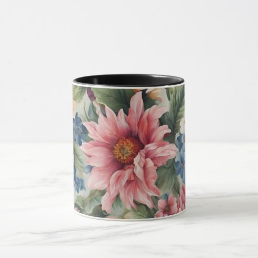 素晴らしい洗練カラフルされた夏の花 マグカップ (中央)