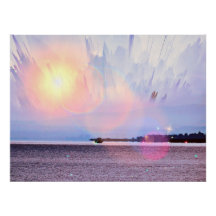 素晴らしい海の景色を見せるポスター